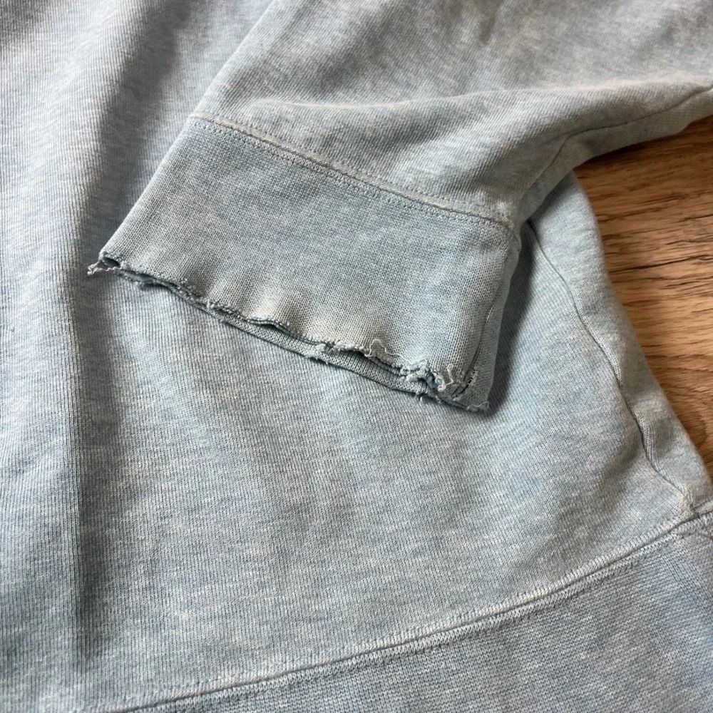 Peter‎ Millar Quarter Zip Pullover Mens XL Blue Cotton Distressed Frayed Cuffs